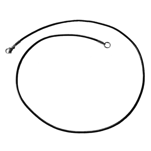 Leder Halsband schwarz 2mm Edelstahl