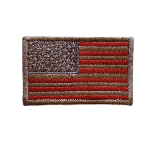 Patches Amerika Army Flagge silbrig Klettverschluß zum Aufnähen 8x4,9 cm 1 Stück