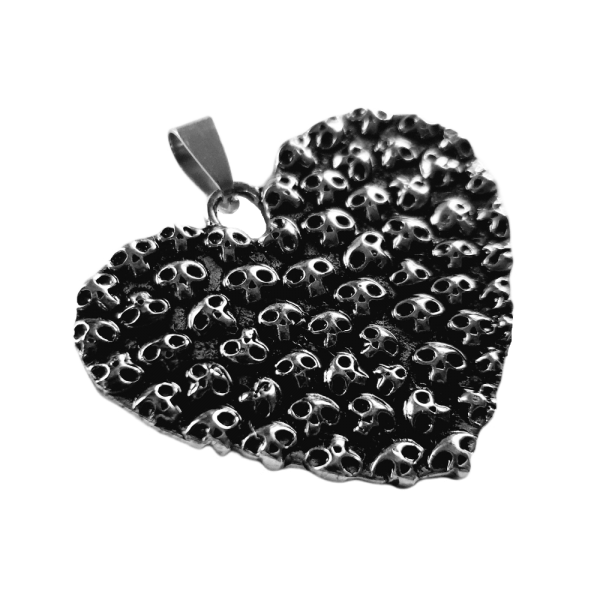 Edelstahl Anhänger Skulls Heart