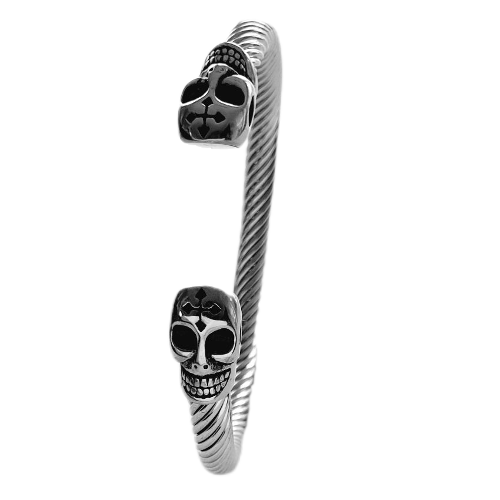 Armband Skull Kreuz Edelstahl 1 Stück dehnbar 17cm-22cm