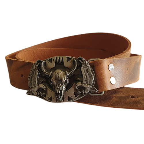 Leder Büffel NAV Gürtel 38mm Schnalle Longhorn 1 Stück